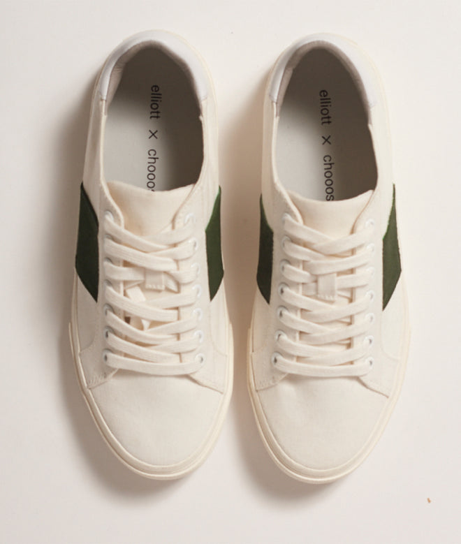 Low Classic Recycled Canvas White/Green