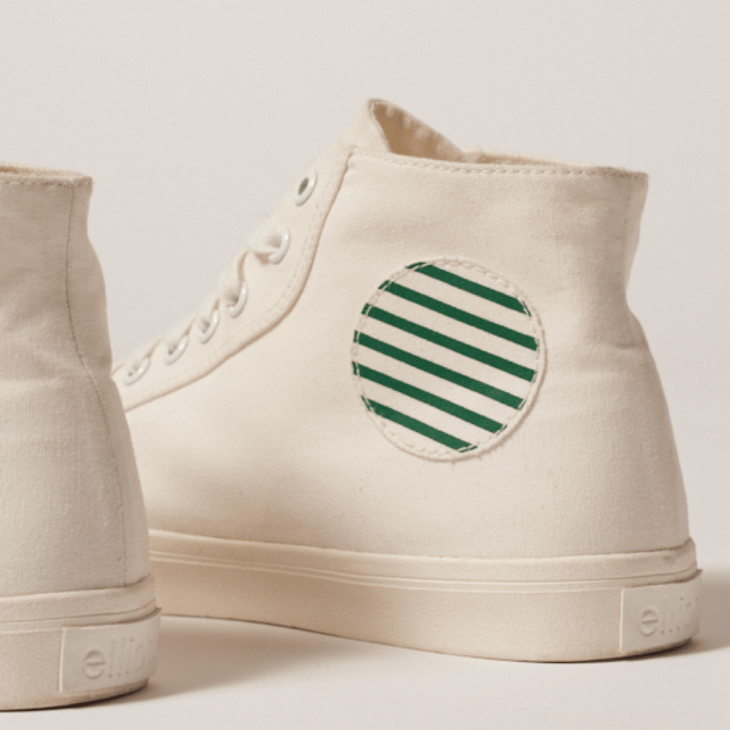 High-Top Recycled Canvas White/Stripes - elliott footwear