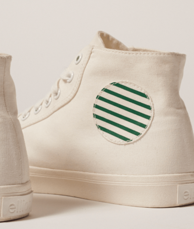 High-Top Recycled Canvas White/Stripes - elliott footwear